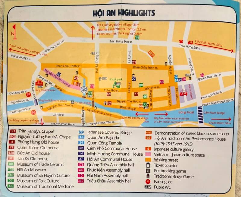 ホイアン旧市街の観光チケットで見学できる施設のルール