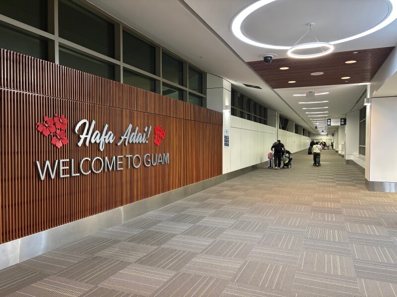 ユナイテッド航空「羽田→グアム」便がグアムに着いたところ