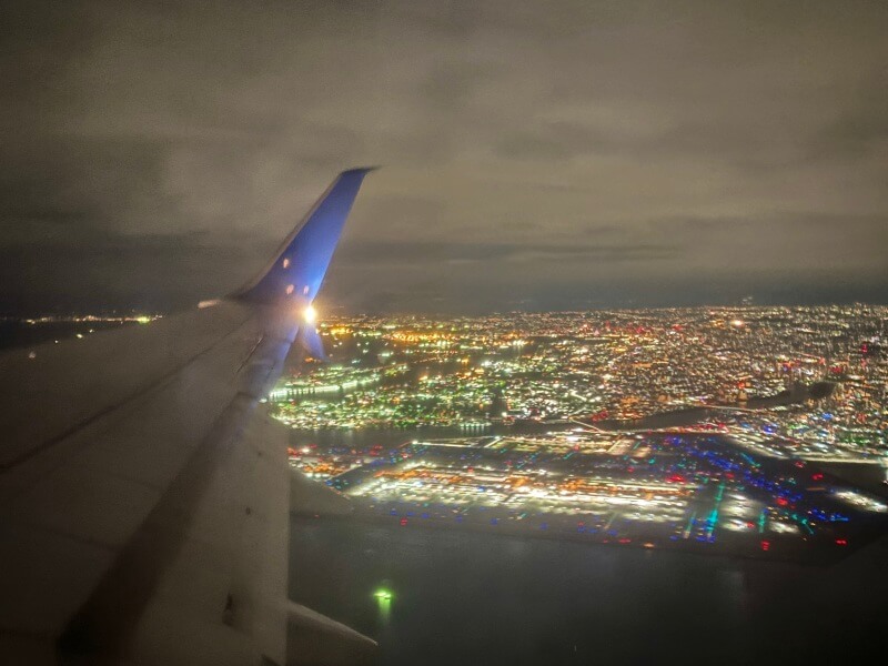 ユナイテッド航空「羽田→グアム」便が離陸したところ
